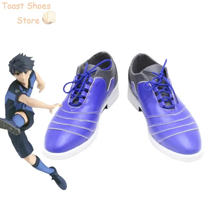 Anime BLUE LOCK Cosplay Shoes Isagi Yoichi Chigiri Hyoma PU Leather Shoes Halloween Carnival Boots Costume Prop