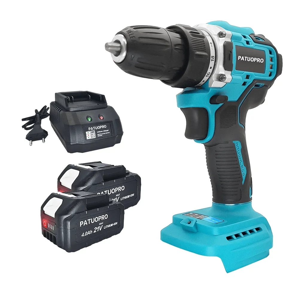 

10mm Brushless Electric Drill Screwdriver Cordless 2 Speed 18 Torque Screwdriver Drilling Ice Power Tool Fit Makita 18v Battery