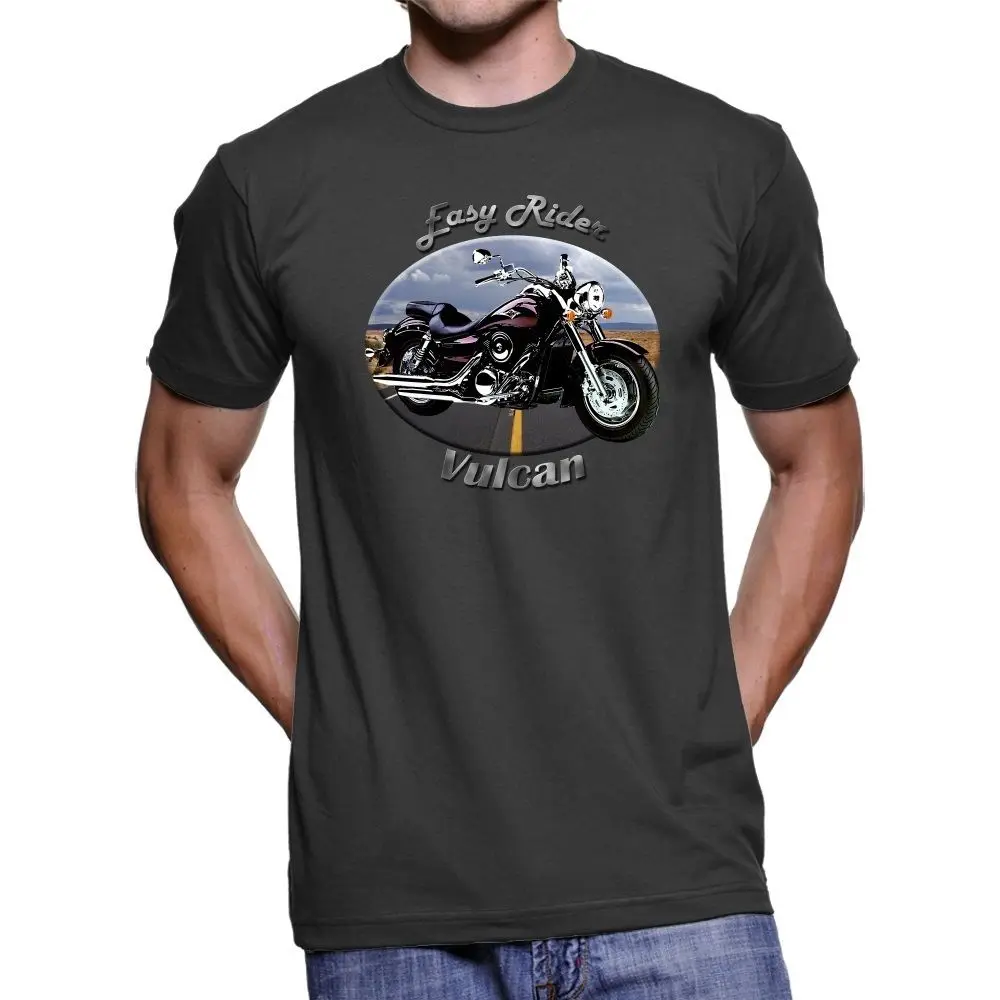 100% Cotton Summer Mens Summer Tops Tees T Shirt Japanese Motorcycle Vulcan Easy Rider Men'S Dark Tshirt Design Digital Printing