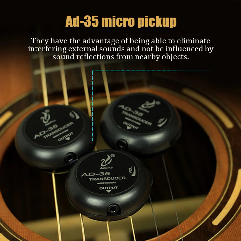 

AD-35 Mini Sound Pick-up Piezo Amplifier Transducer Stick Piezo Pickup for Acoustic Guitar Ukulele Violin Cello Banjo