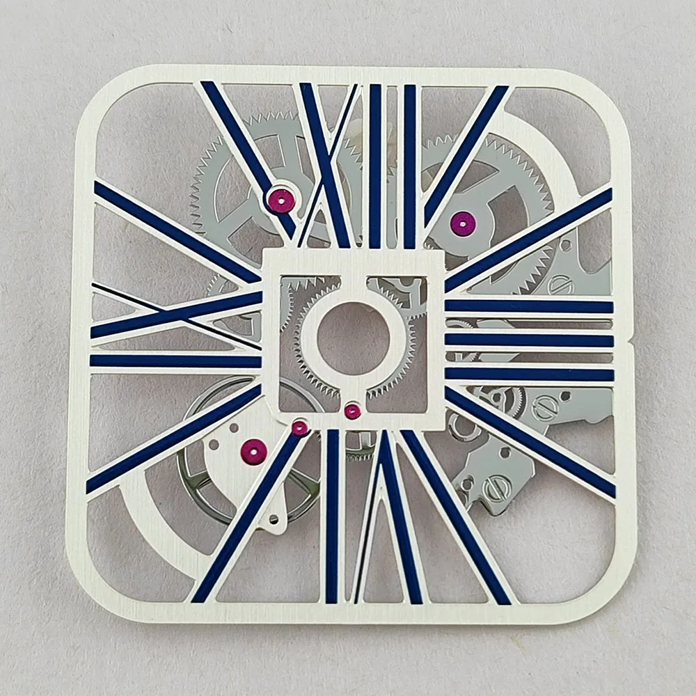새로운 스퀘어 다이얼 NH70 중공 다이얼 27mm 다이얼 NH70NH72 무브먼트 시계 액세서리에 적합