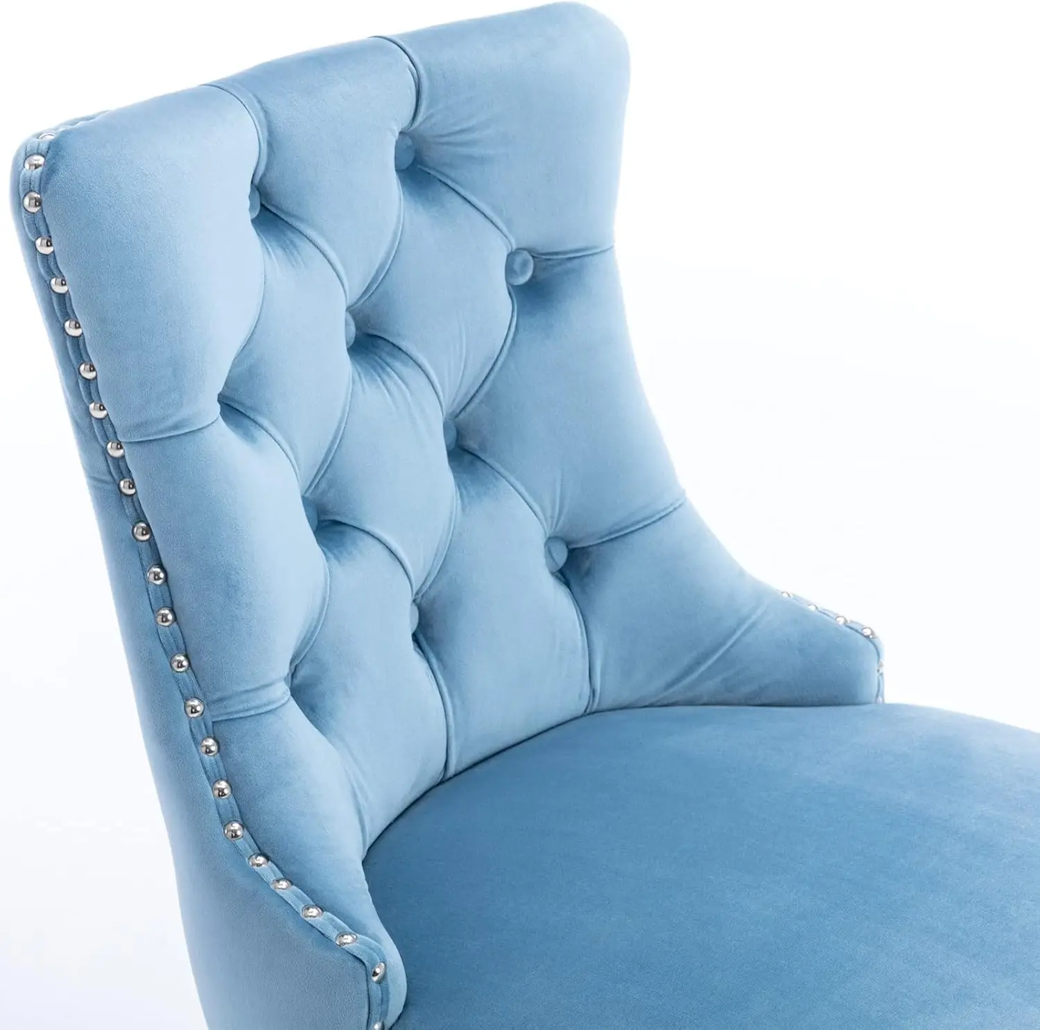 Rhomtree Velvet Bar Stools Modern Upholstered Bar Chairs 27'' Seat Height With Button Tufted Solid Wood Legs Counter Stools For