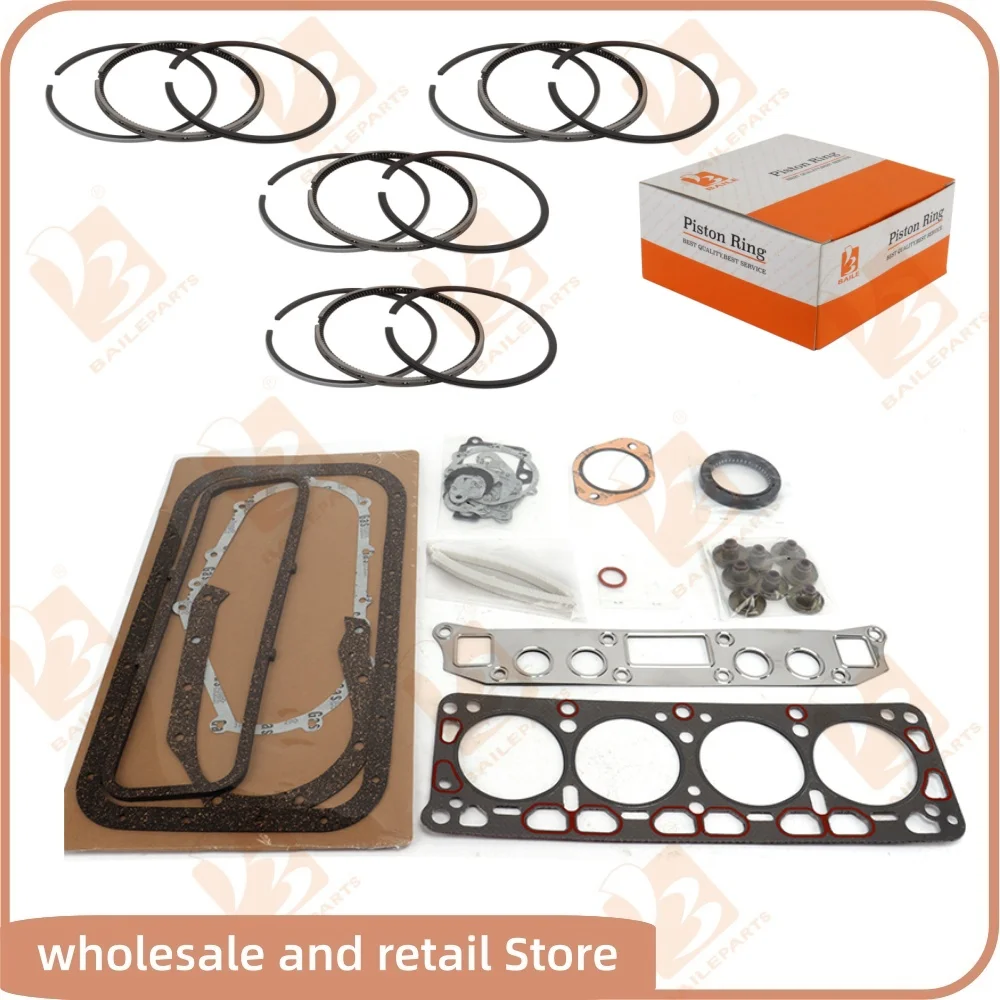 For Nissan H20-1 Full Gasket Kit Set With 4 Cylinders Piston Ring 87.2*2+2.5+4mm Forklifts Engine Parts Overhaul Rebuild Kit