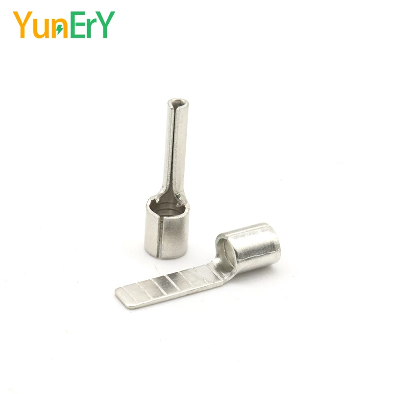 100PCS 1/2/5mm² PCB Connector Crimping Terminals Pin Type Chip Type Terminal Block Brass Tin Plated Terminal Block 22-10 AWG