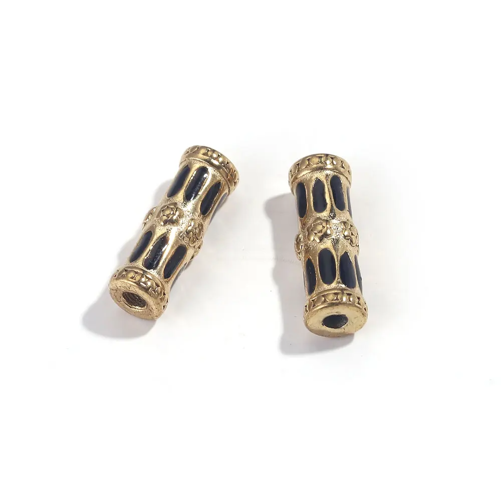 Stainless Steel Beads For Jewelry Making DIY Necklace Bracelets Hair Jewelry Accessories,2pcs Long Tube Beads Loose Spacer Beads