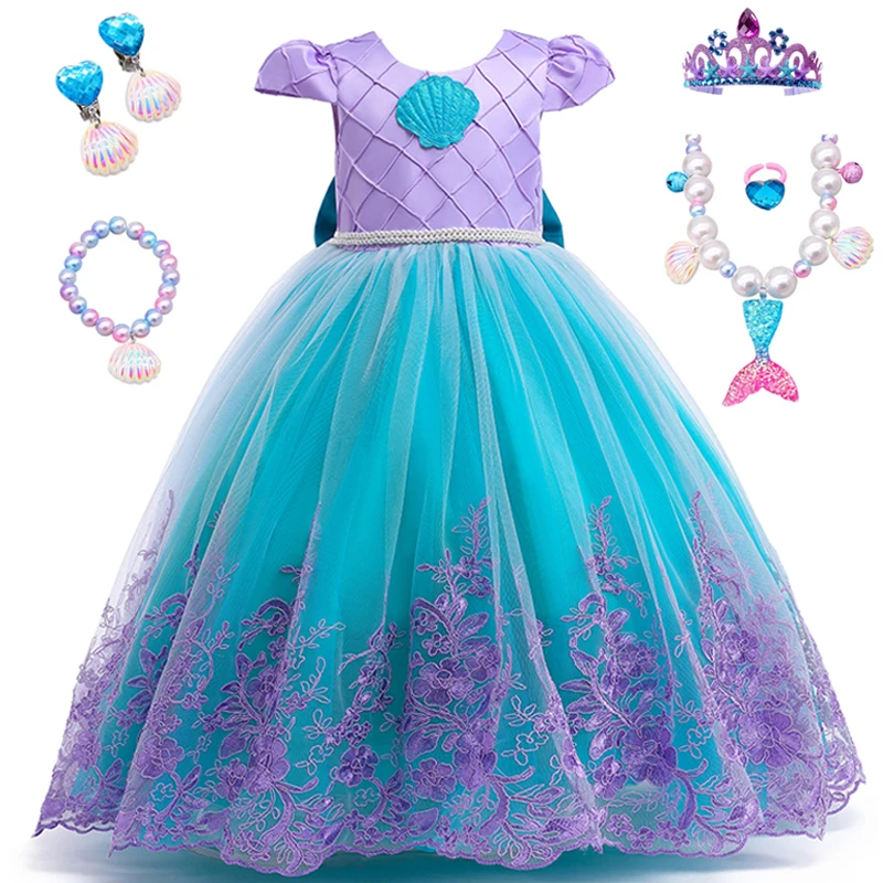

Kids birthday party dresses role play princess dress up costume fancy carnival costume girls halloween show full costume