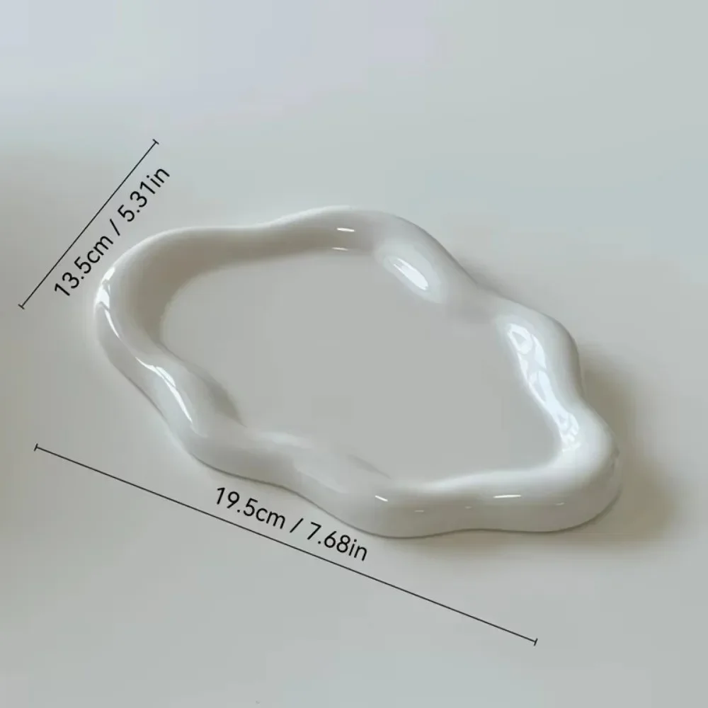 1PC Cloud-Shaped Vanity Tray Plastic Jewelry Plate for Rings Earrings Perfume Keys Cute Unique Cloud Shape Bedroom Decor