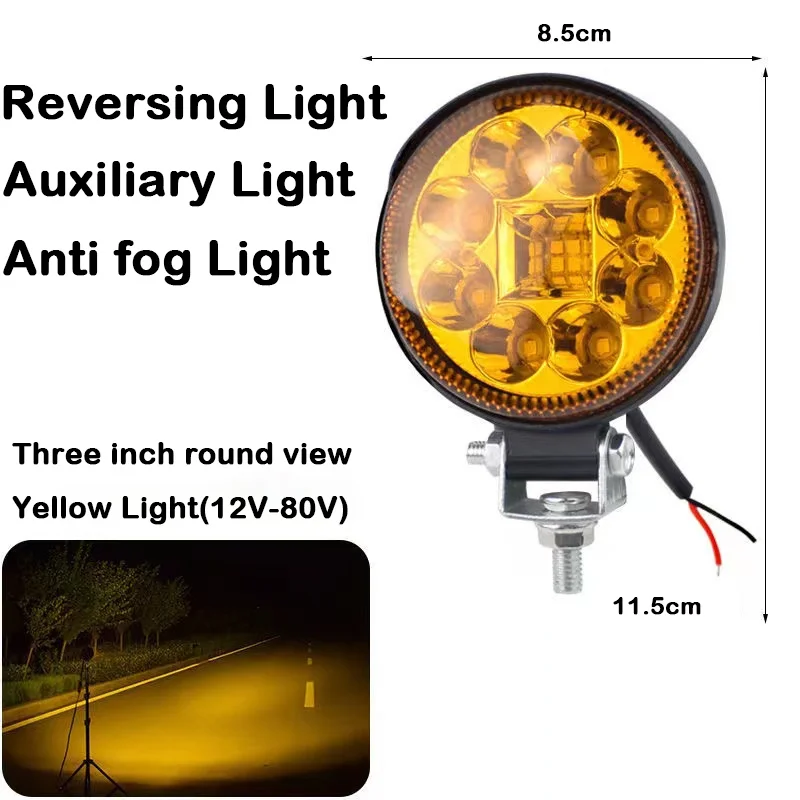 Car Work Lights Super Bright LED Spotlight for Car/Motorcycle/SUV/Truck/Forklift/Boat 6000K 12/24V Driving Fog Lamps