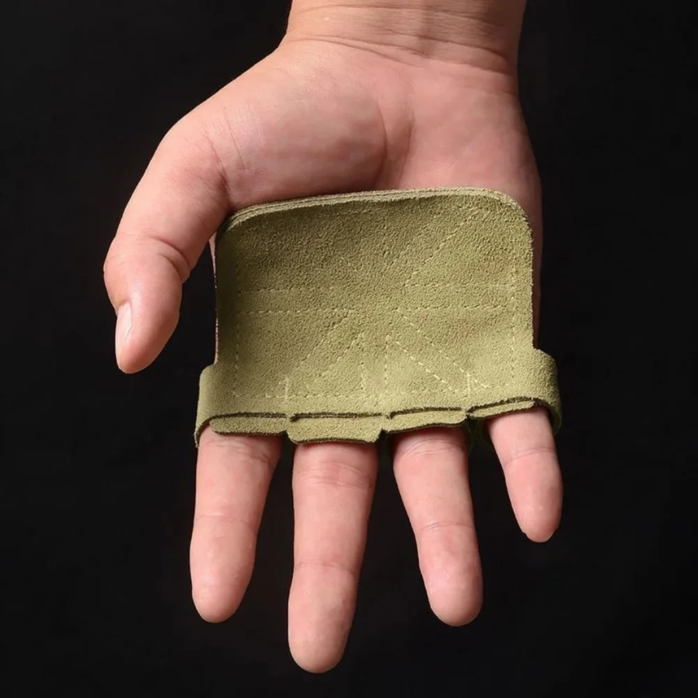 Leather Weight Lifting Training Gloves Palm Protection Women Men Fitness Sports Gymnastics Grips Pull Ups Weightlifting Workout image 6