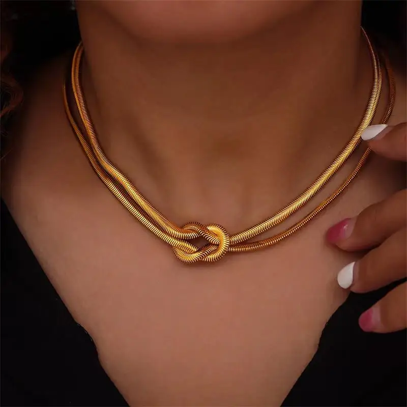 GANPUP 316l Edelstahl Metall Kurze Kette Choker Halskette für Frauen Modisches Collier Wasserdichte Halskette Schmuck Damengeschenk – Detail 4