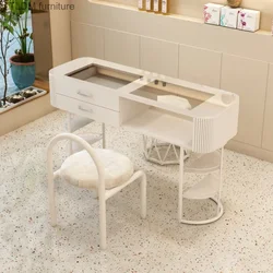 Tocador de lujo, mesas para manicura de belleza, cajón profesional, mesas para manicura, Mesa para sala de estar, muebles de salón de Manicura MR50NT