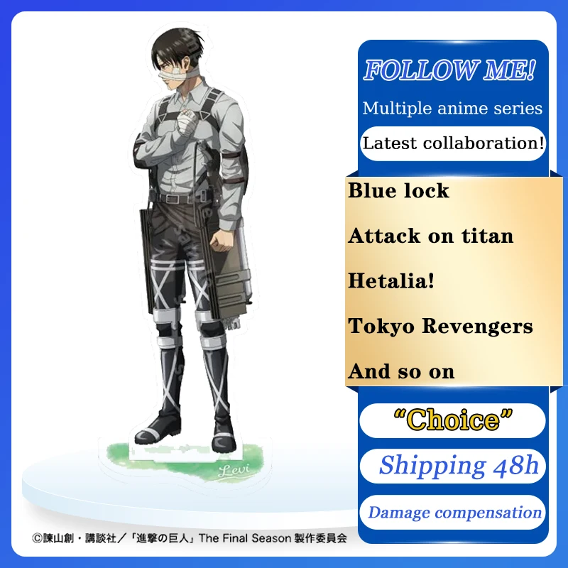 

Attack on Titan VV Acrylic Stand Levi Desktop Decorative Statue Hange Model Plate Ornaments Eren Cosplay Decoration Toy Gift