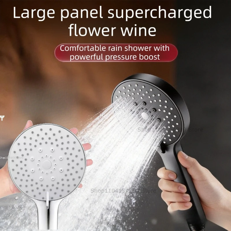 

Large Shower Pressure Head Extreme Pressure Shower Head Panel 5 Modes Water Saving High-flow Shower Head Bathroom Accessories