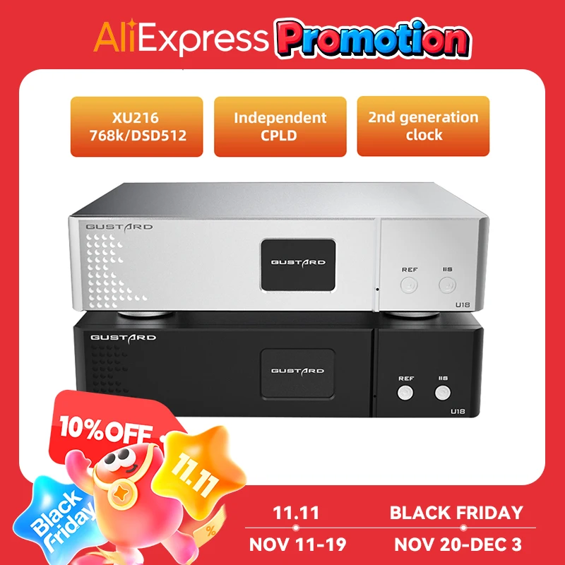 Gustard U18อินเทอร์เฟซใหม่รุ่น USB Audio Interface K2 XU216 DSD512 PCM768kHz