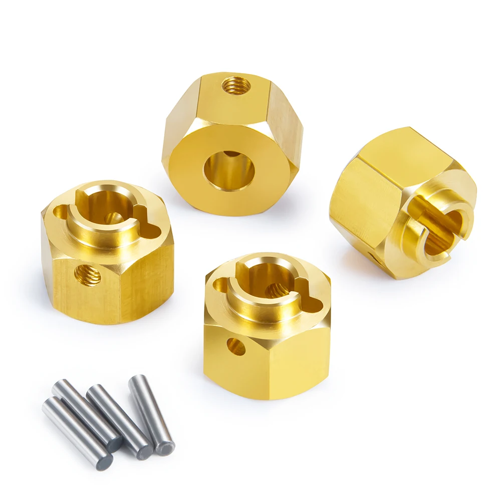 YEAHRUN 5/6/8/9/10/12mm Brass Wheel Hub Hex Extended Adapter for Axial SCX10 III AXI03007 AXI03004 Capra 1/10 RC Crawler Car