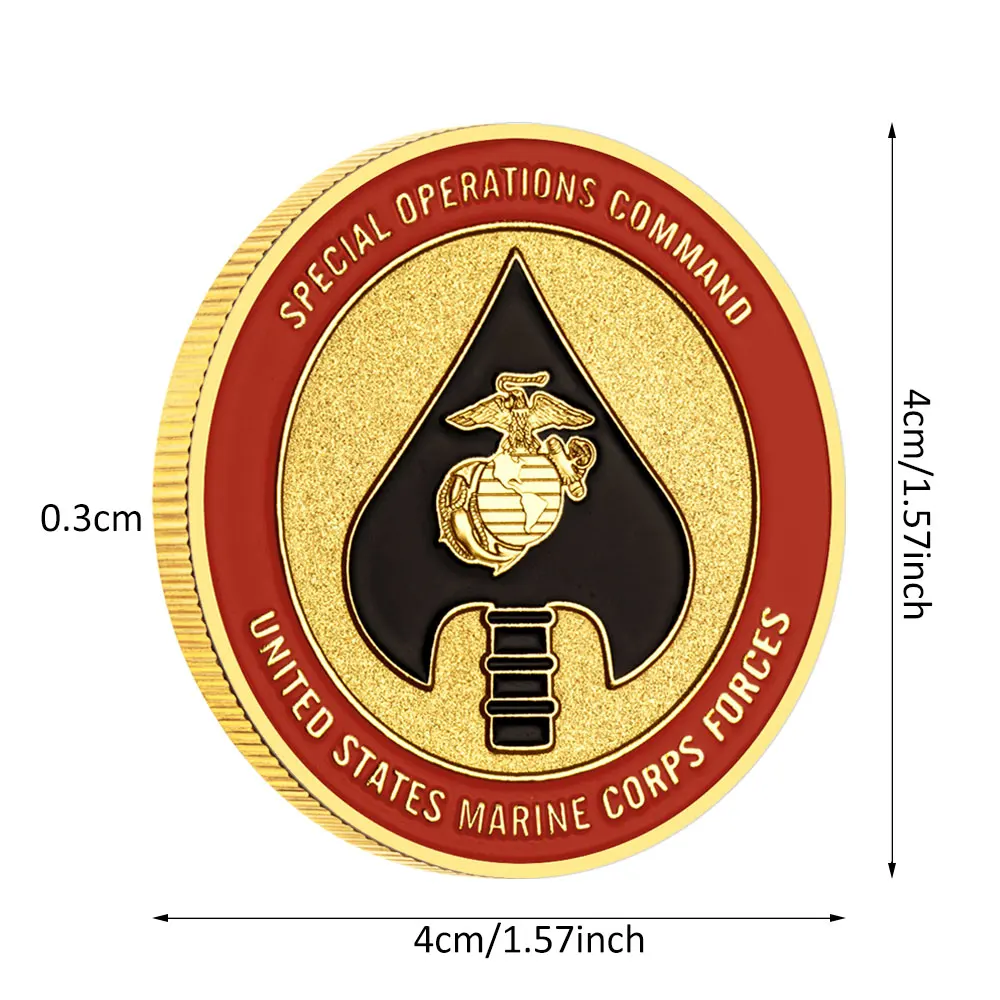 طلاء ذهبي لقوات مشاة البحرية الأمريكية، العمليات الخاصة، عملة تذكارية، هدية تذكارية قابلة للجمع