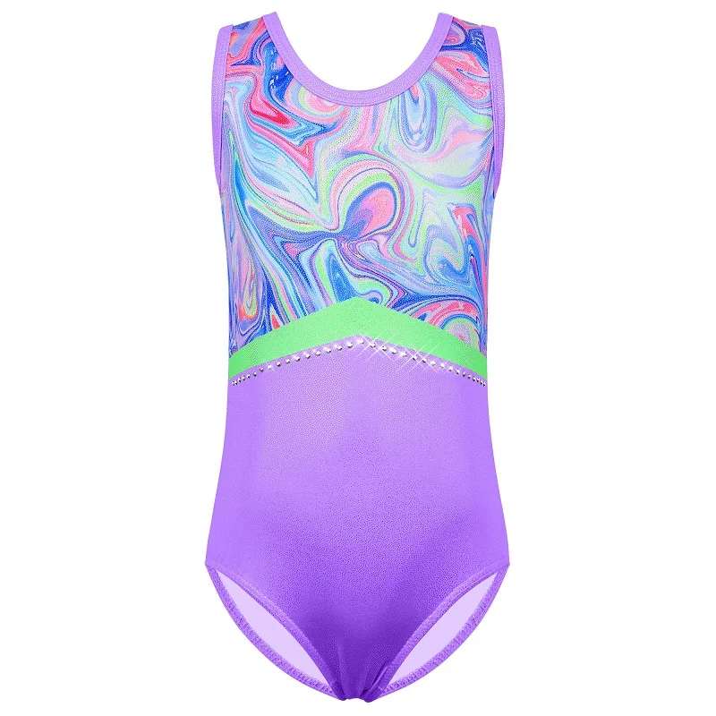 BAOHULU leotardo de gimnasia para niñas, Ropa de baile de actuación, traje de práctica de bailarina, ropa de Ballet profesional sin mangas