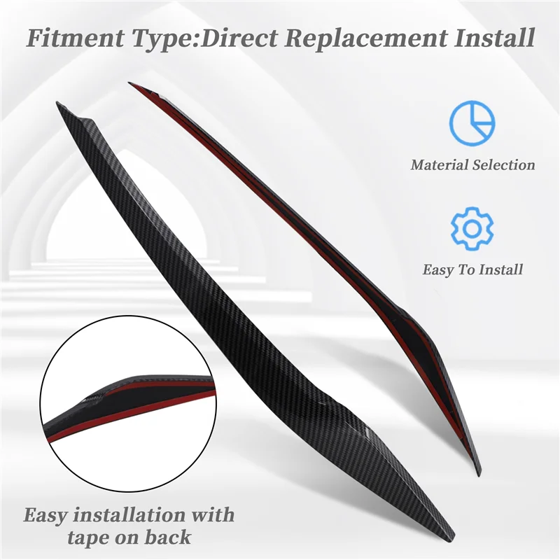 

【Price Drop !!】2Pcs Car Headlight Eyebrow Sticker Cover Trim For VW Polo 2019 2020 2021 2022