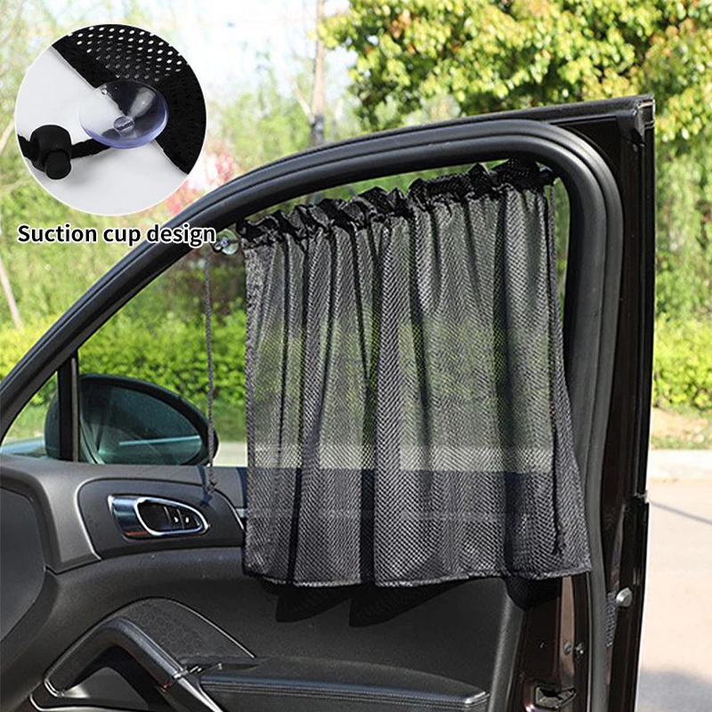 Auto Sunshade Curtains Car Side Window Curtains Summer Sun-Protection Windscreen Visor Thermal Insulation Cover Suction Cup Type