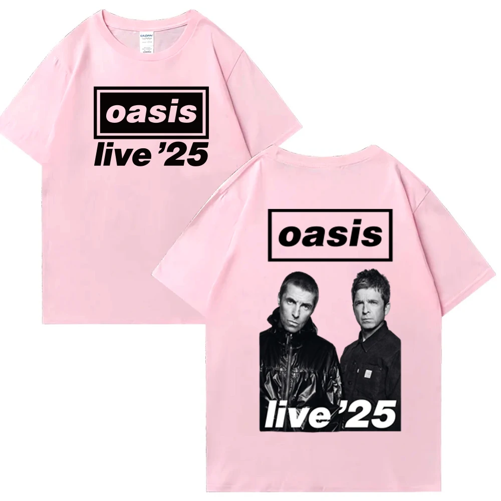 Oasis Live 25 Tour T-Shirts T-Shirt Harajuku Hip Hop Men Women Short Sleeve T Shirt for Fans Gift