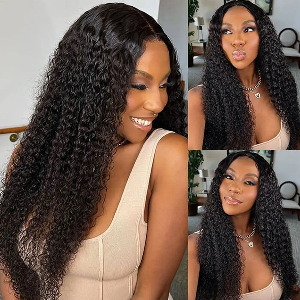 40 42 Inch 13x4 Jerry Curly Lace Front Wig Deep Kinky Curly Human Hair Wigs 13X6 HD Transparent Lace Frontal Wig For Women