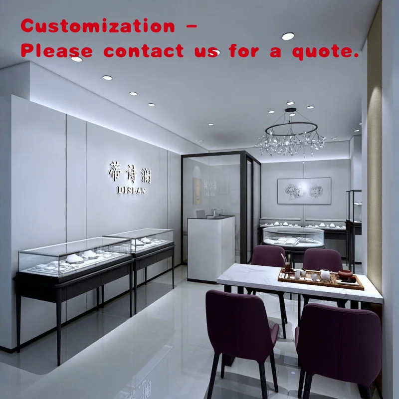 custom.Shang Liang Customizable Tempered Glass Metal Jewelry Showcase Luxury Malls-Arabic Design Color Options One-Stop
