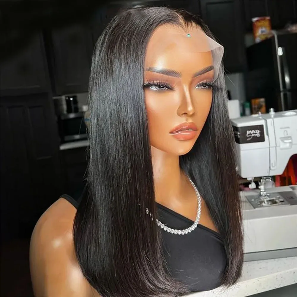 10 inch Short Straight Bob Wig Brazilian Human Hair Bob Wig for Women 13x4 Transparent Lace Frontal Human Hair Wigs Pre Plucked