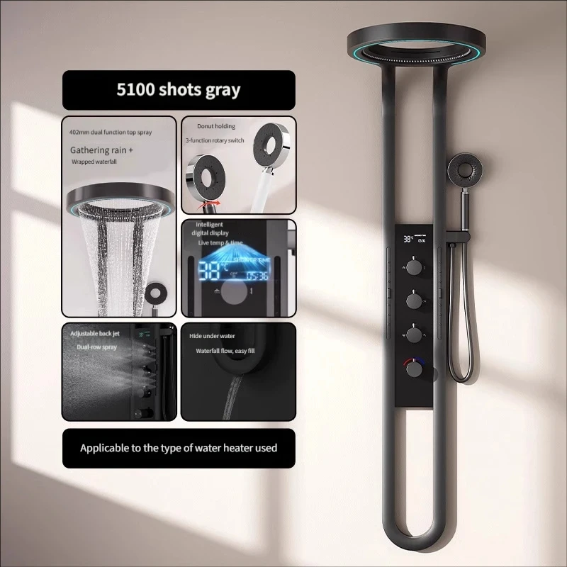 Bathroom Shower Head Set, Home Shower Screen, Bathroom Pressurized Shower Head, Bathroom Waterfall, Large Ceiling Spray