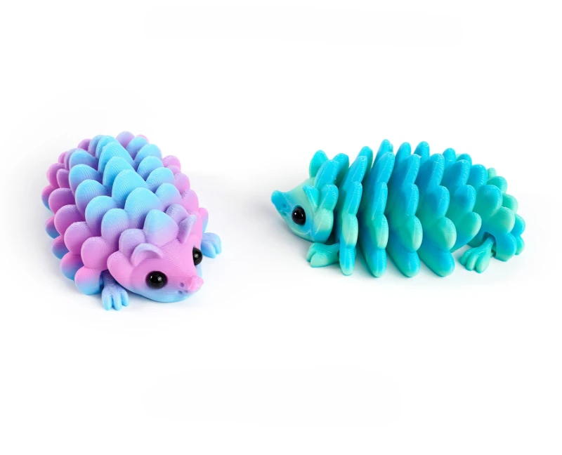 3D Printed Hedgehog Figurine Joint Mobility Articulated Hedgehog Figurines Home Office Desk Crafts Ornament Birthdays Gift