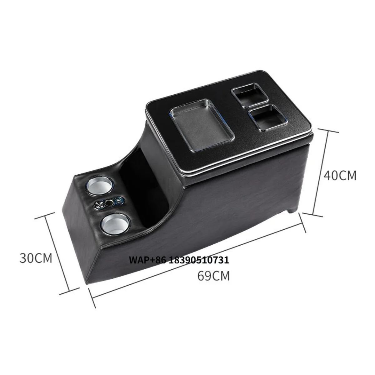 

Роскошный автомобильный органайзер-подлокотник с отсеком для салфеток, 24 см, вместительный, универсальный для Alphard, бизнес-минивэнов и центральных консолей автомобилей