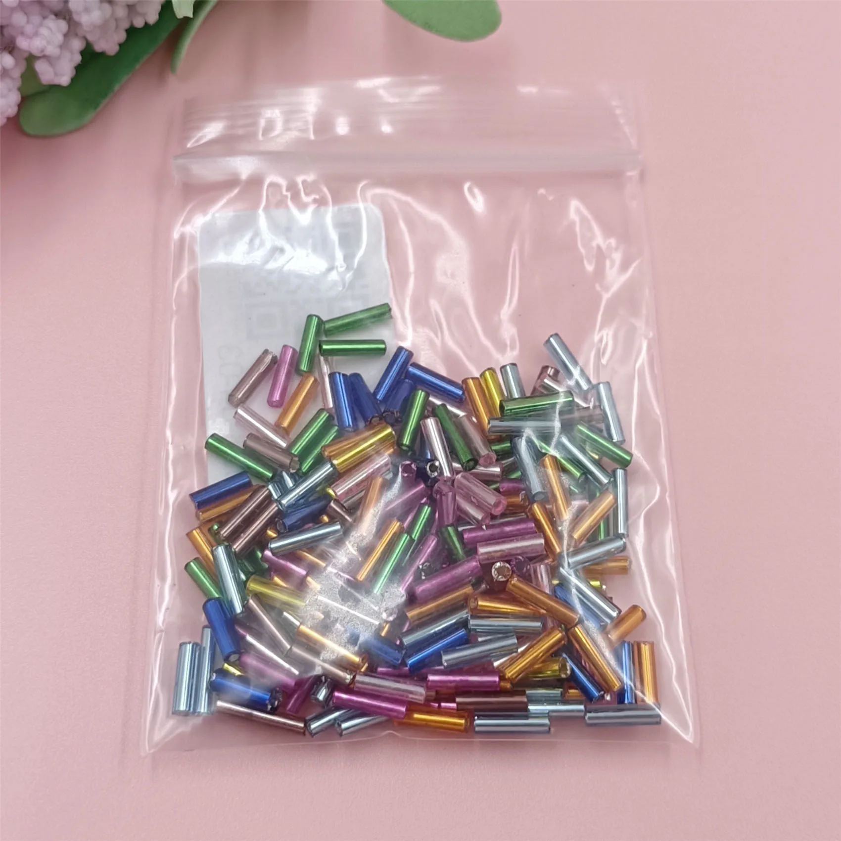 200Pcs 2*7mm Acrylic Glossy Glass Tube Loose Beads DIY Jewelry Making Craft Colorful Necklace Bracelet Material Wholesale