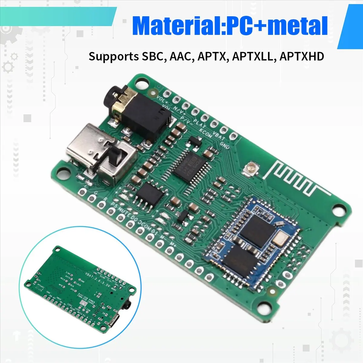 #54S Electronics Accessories,Bluetooth 5.1 APTXHD Decoder Box for TWS QCC3034 (PC)