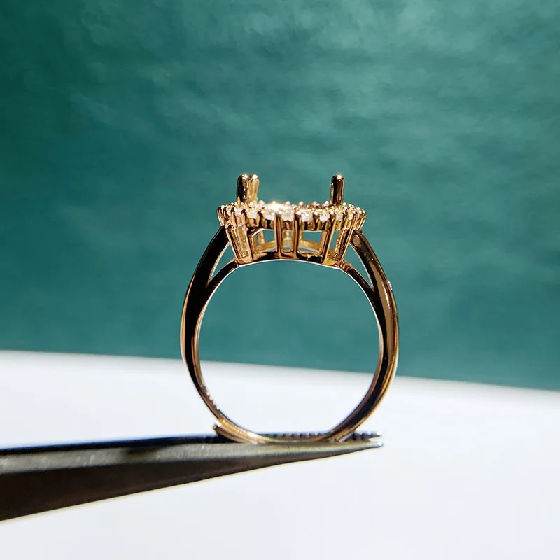 MeiBaPJ-إعداد خاتم فضة إسترليني حقيقي للنساء ، مجوهرات ساحرة رفيعة ، حوامل فارغة تصنعها بنفسك ، الموضة ، 4x6 ، 10x14 ، سبعة أحجام