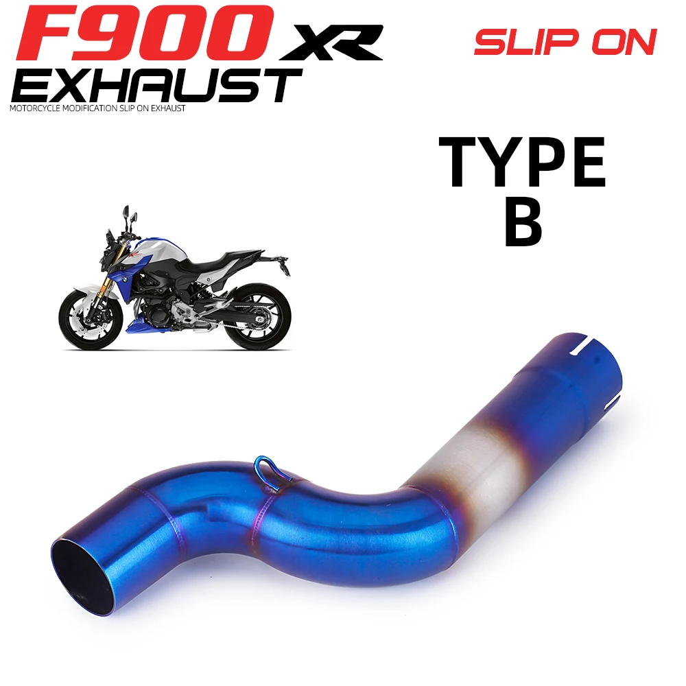 Slip On For  F900 F900R F900XR Motorcycle Exhaust Modified Muffler Escape Moto Tube Middle Link Pipe