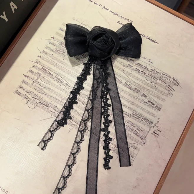 MAGOGO 백설탕 소녀 달콤한 로리타 코스프레 액세서리 요정 카와이 빅 Bownot 후행 활 리본 헤어 밴드 꽃 브로치