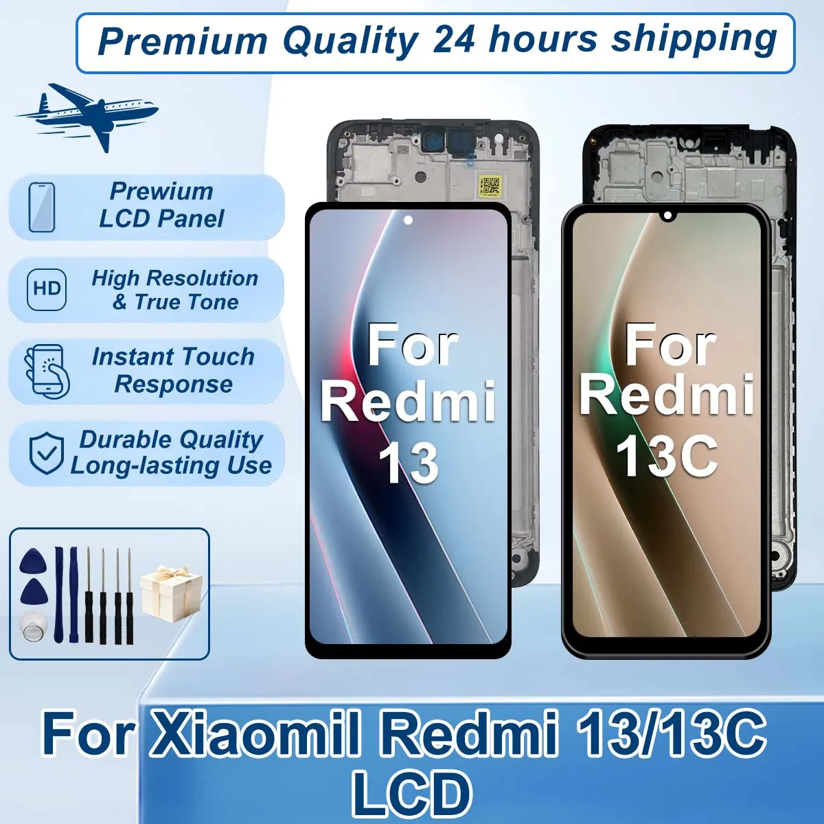 IPS For Xiaomi Redmi 13 Display 2404ARN45A LCD 3D Touch Screen Assembly For Redmi 13C LCD 23100RN82L Display Replacement Parts