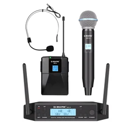 Wireless Lavalier Microphone G-MARK GD1.4 UHF Professional Headset Clip Mic Bodypack Frequency Adjustable 50M For Party Show