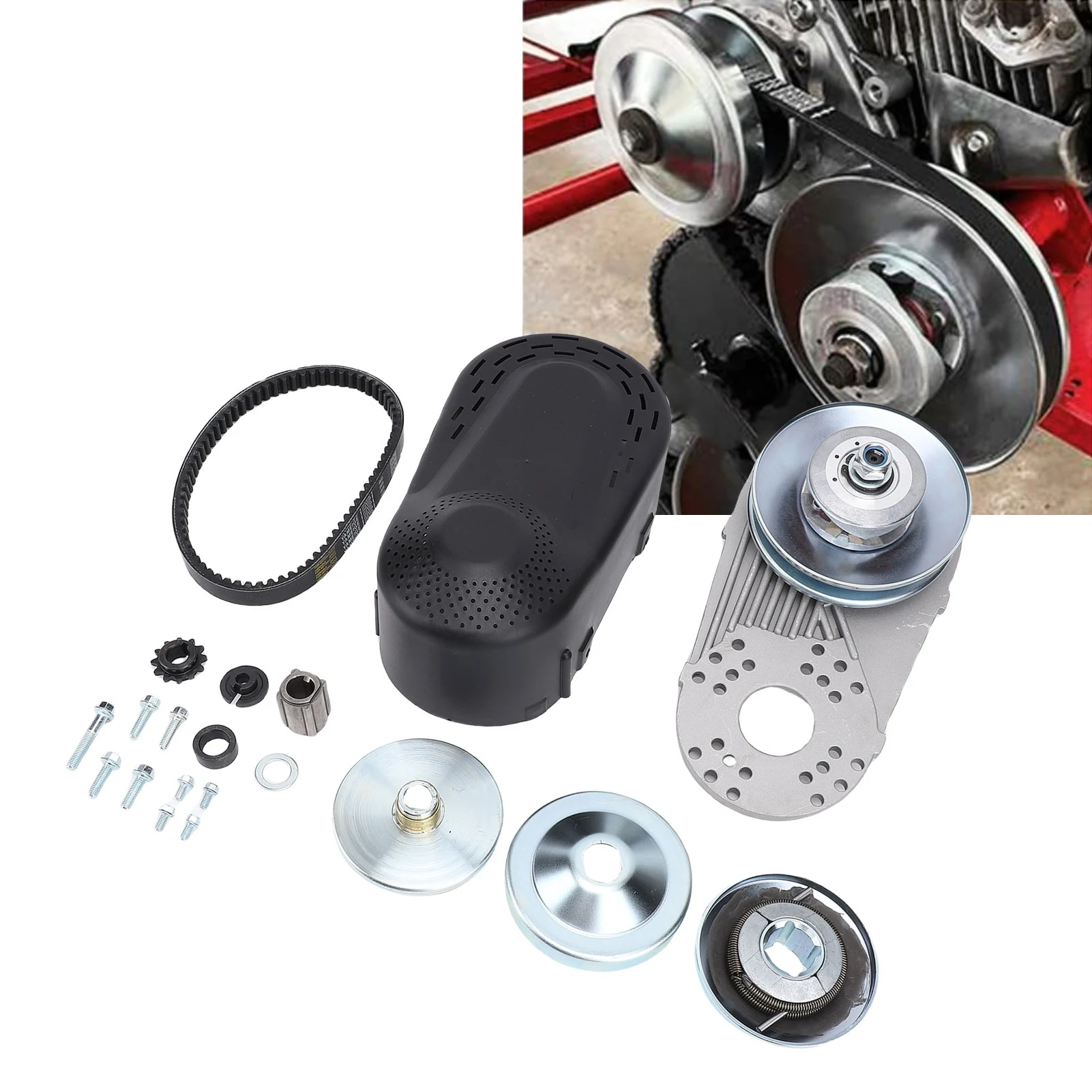 

40 Series Torsion Converter Kit High Performance Metal Go Kart Drive Pulley Belt Set High Strength for 8-18 Horsepower Engines