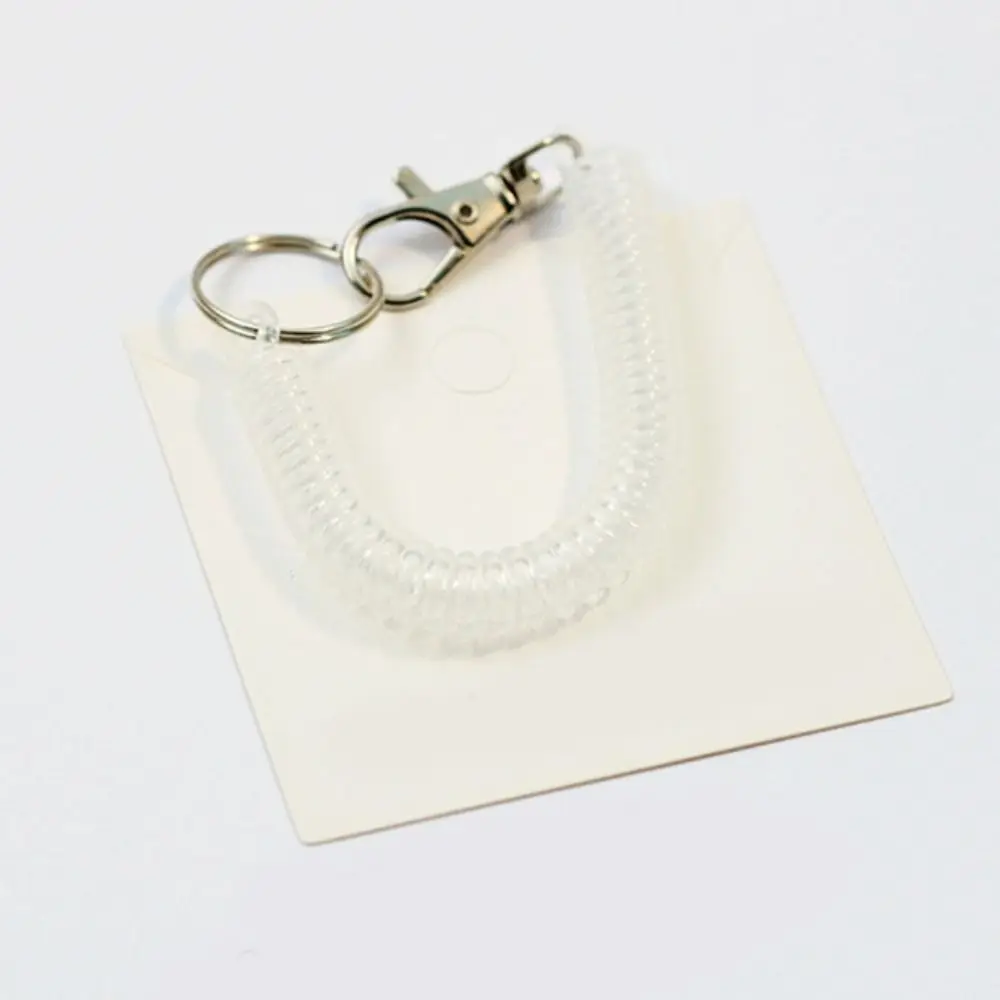 

Keychain Lanyard Spiral Spring Coil Retractable Coil Springs Stretch Spring Coil Anti-lost Lobster Clasp Keyring Key Hooks