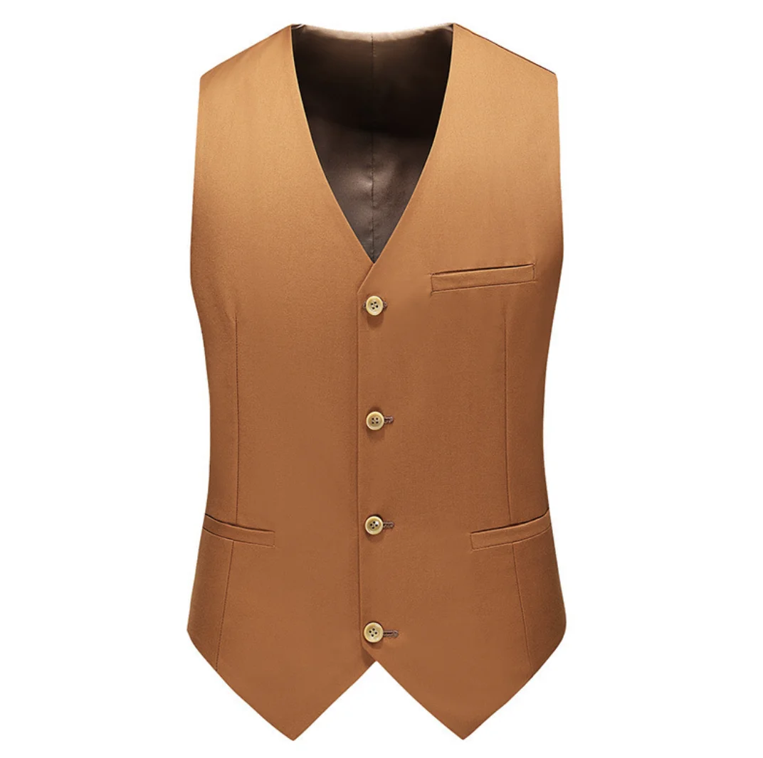 Costume Décontracté de Couleur Unie pour Homme, Gilet à la Mode