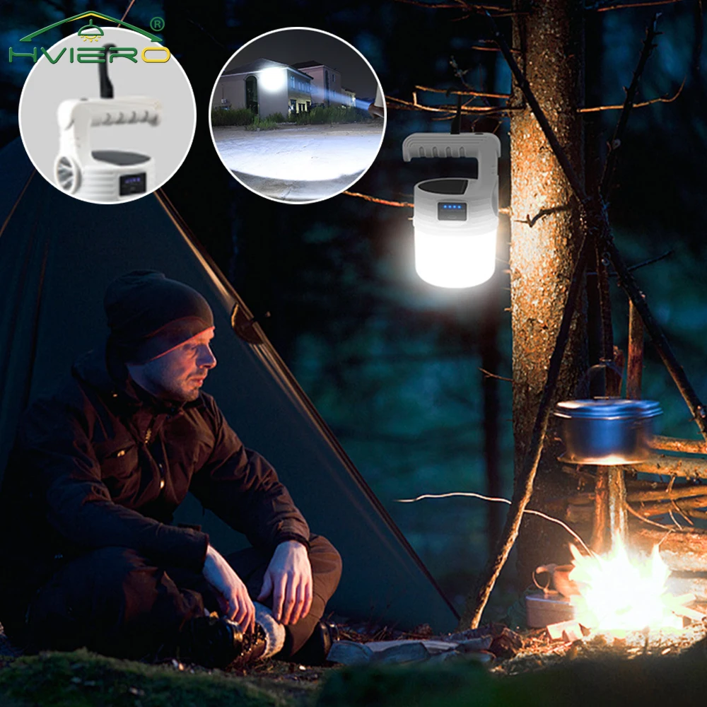 

Outdoor Flashlight Solar USB Charging Night Lights IP65 Hang Market Stall LED Camping Power Outage Emergency Bulbs Portable Lamp