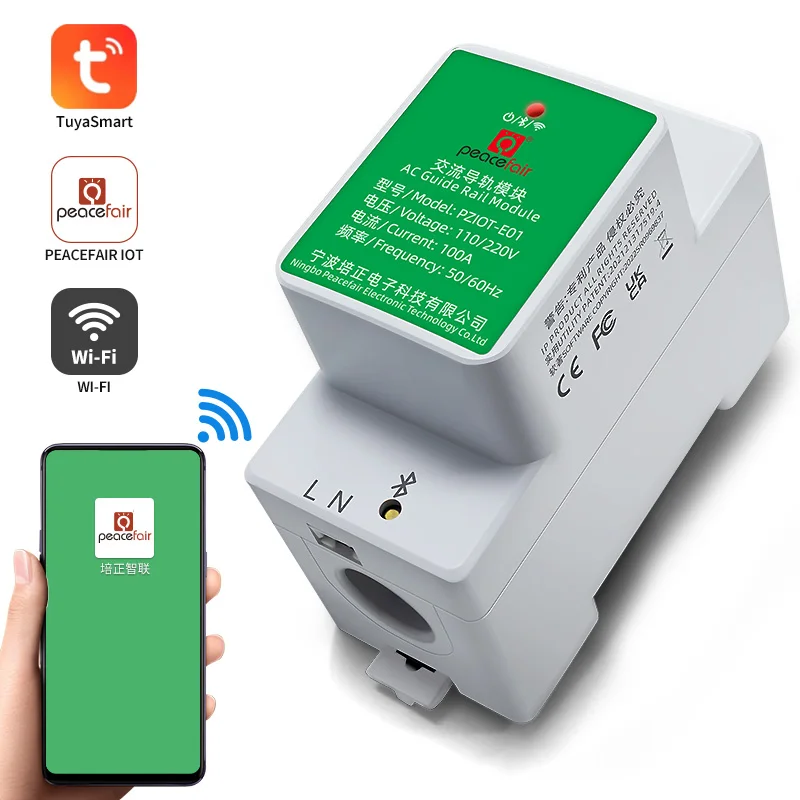 Imagem -05 - Monofásico ac Elétrica Din Ferroviário Wifi Inteligente Kwh Medidor de Energia Consumo de Energia Medidores Wattmeter Voltímetro Amperímetro Pziot-e01