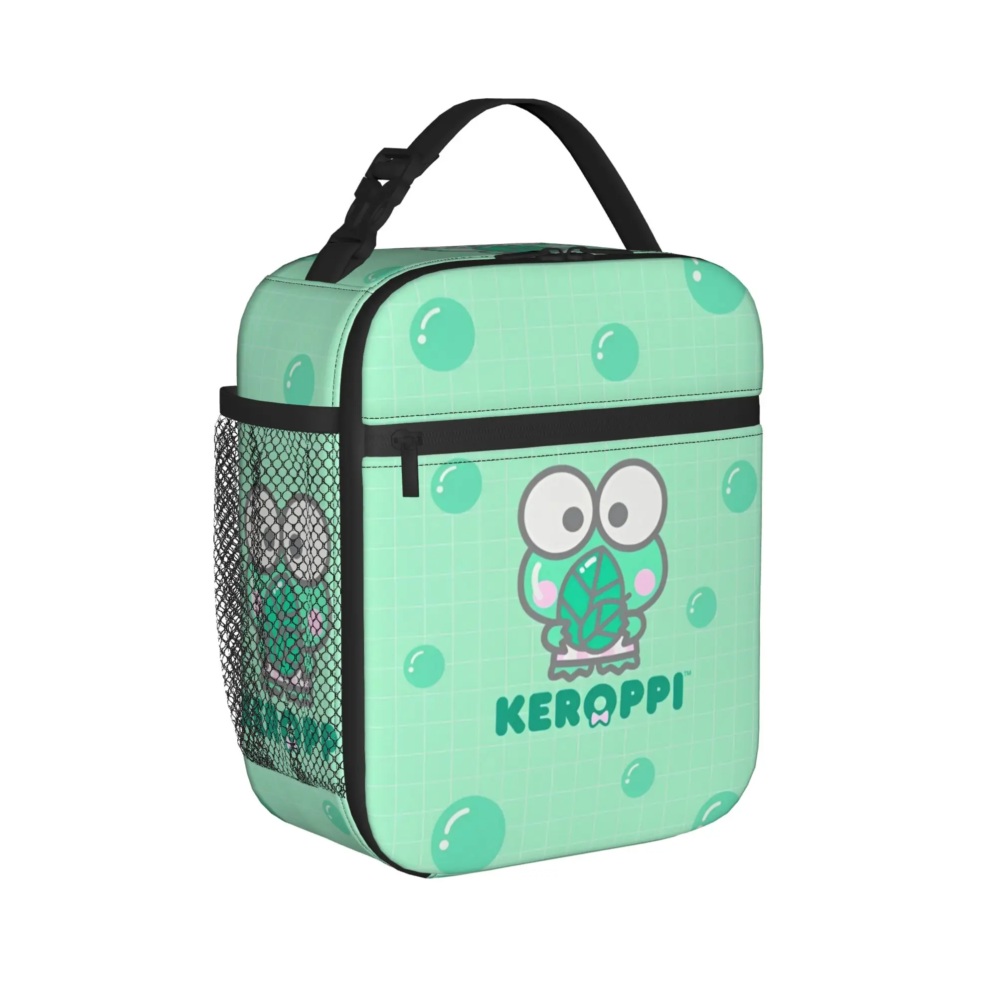

Cartoon Keroppi Insulated Lunch Bags Leakproof Reusable Cooler Bag Tote Lunch Box College Outdoor Bento Pouch