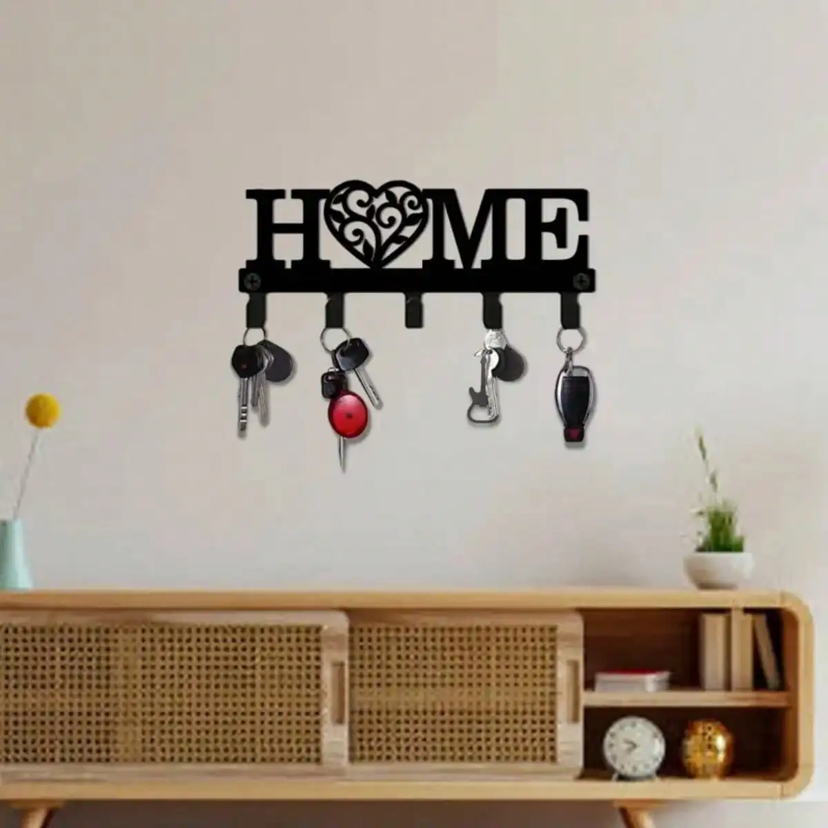 Multi-function Wall Mount Key Hook Rack Easy Install Home Storage Organizer for Key Coat Hat Bag view 4