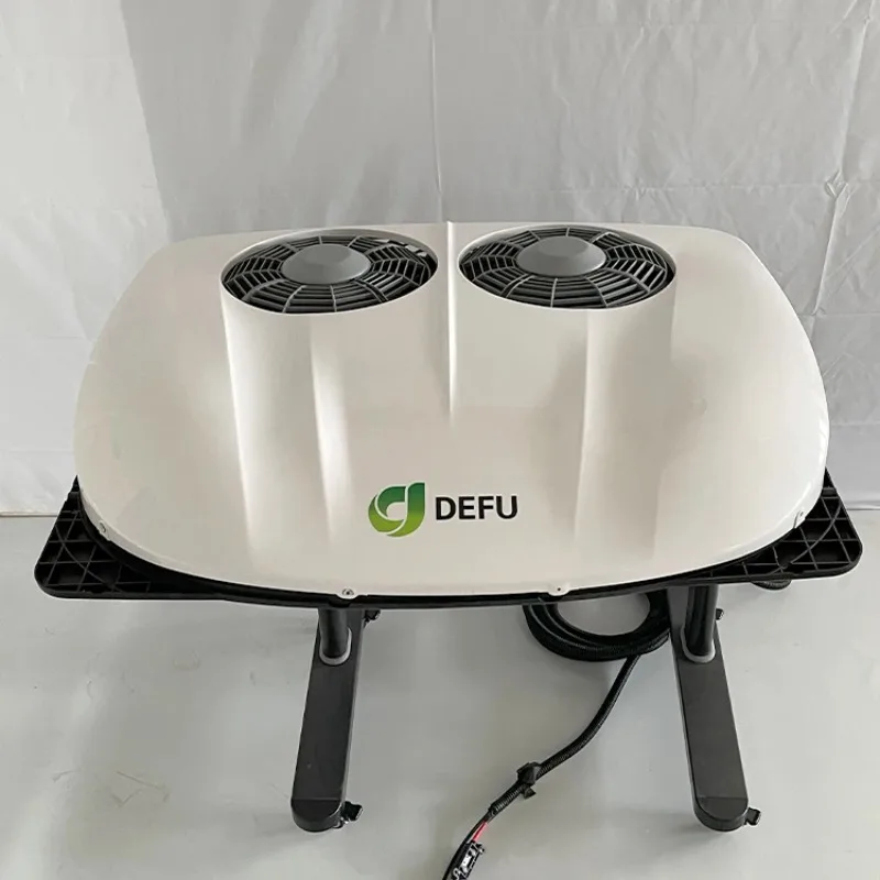 All In One Rooftop Vehicle Battery Electric Parking Air Conditioners 12v 24v Assembly For Van Truck
