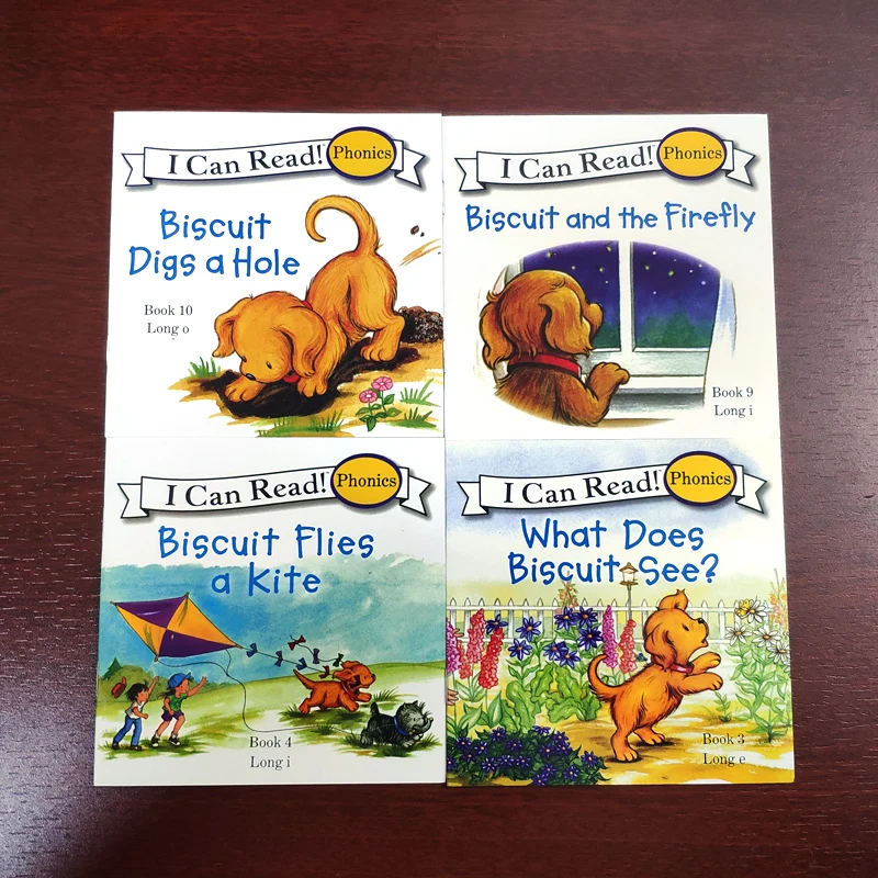 12Books/lot Biscuit Series Phonics English Picture Books For Kids I Can Read Education For Children Pocket Reading story Book