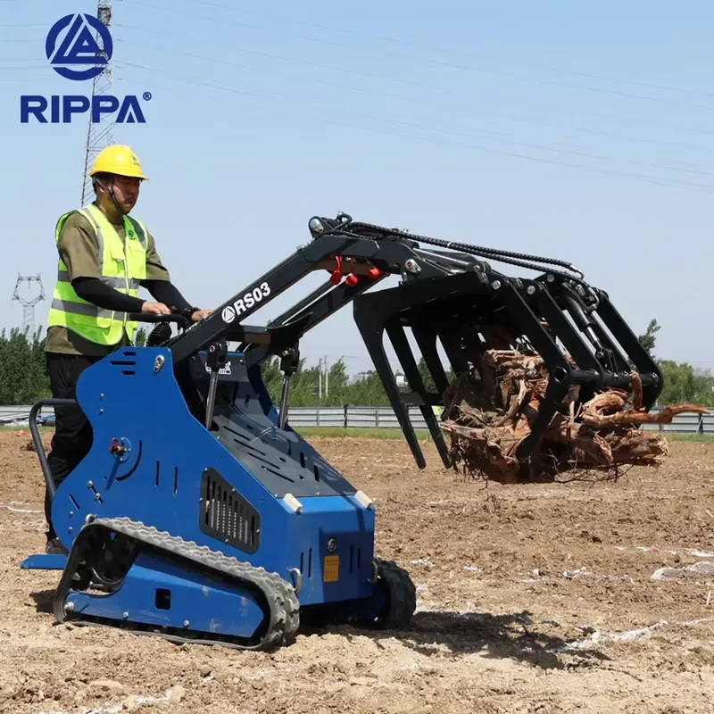 Wholesale Hydraulic EPA Engine Powered Skid Steer Loader Forestry Mulcher Crawler Mini Backhoe Tractor Loader