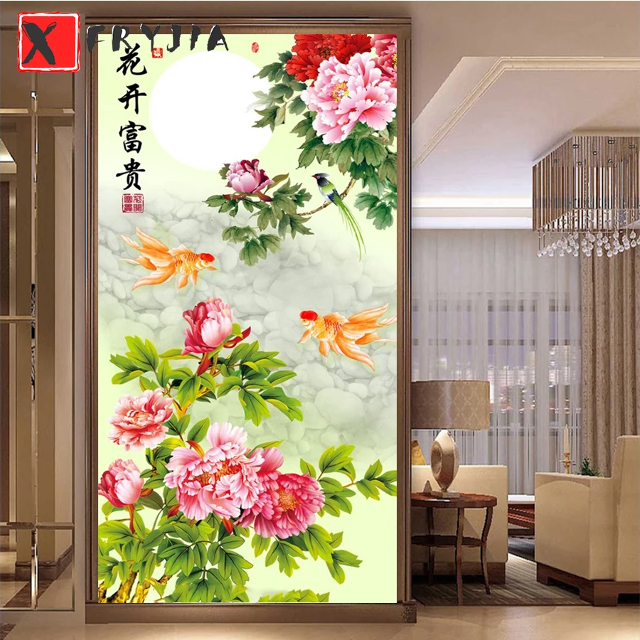 Hot Sale!5D Full Square Diamond Painting Blossoming rich peony Diamond Mosaic picture of rhinestone round Diamond Embroidery