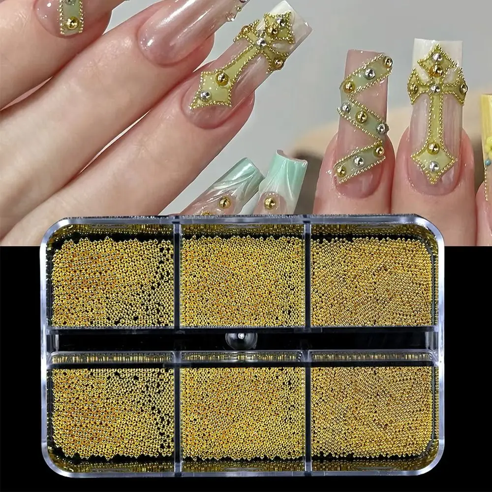 Mini Caviar Beads Caviar Beads Nail Art Decorations Gold Silver Micro Ball Micro Ball Nail Charms Metal Nail Beads
