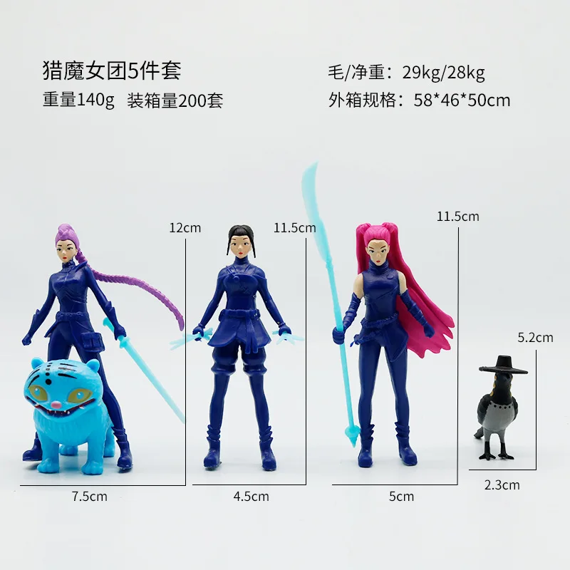 2025年アニメK-POPデモンハンターズフィギュア ルミ・ミラ・ゾイ・ダーピーズ タイガー フィギュア おもちゃ 可愛いデスクデコレーション 置物 オーナメント 子供向けギフト